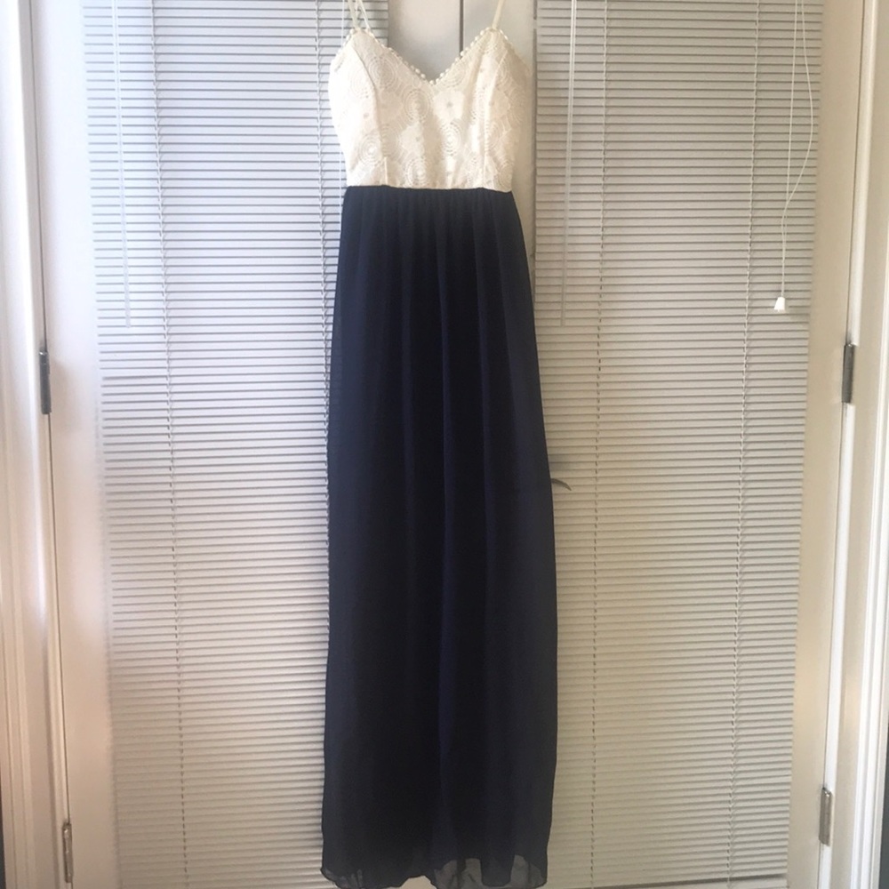 Maxi dress - lace top and sheer bottom